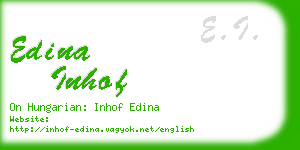 edina inhof business card